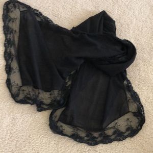 Blu by Trendsblue dramatic black finger shawl body wrap scarf